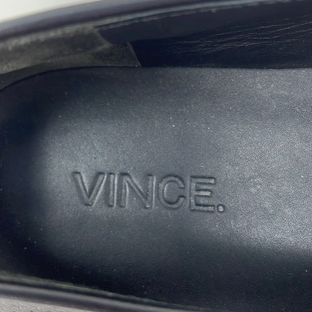 Vince Shoes Slip On Sneakers Black Leather Perforated Size 6.5